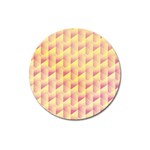 Geometric Pink & Yellow  Magnet 3  (Round)