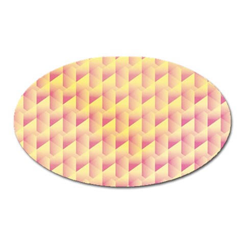 Geometric Pink & Yellow  Magnet (Oval) from ArtsNow.com Front