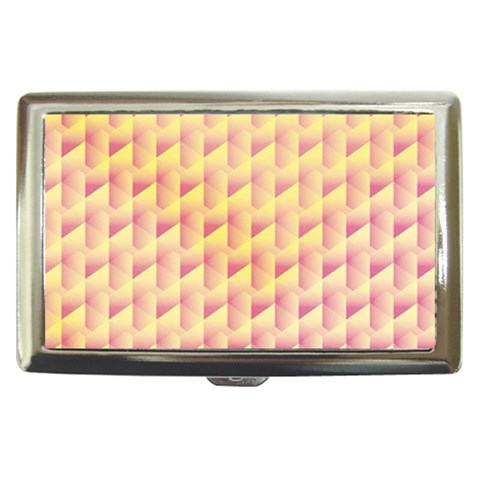 Geometric Pink & Yellow  Cigarette Money Case from ArtsNow.com Front