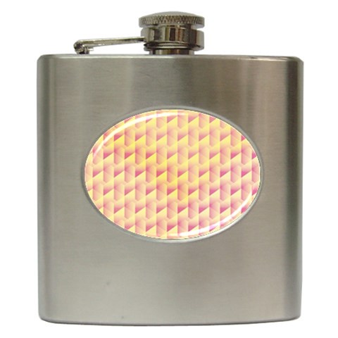 Geometric Pink & Yellow  Hip Flask from ArtsNow.com Front