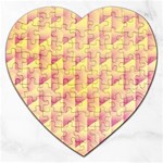 Geometric Pink & Yellow  Jigsaw Puzzle (Heart)