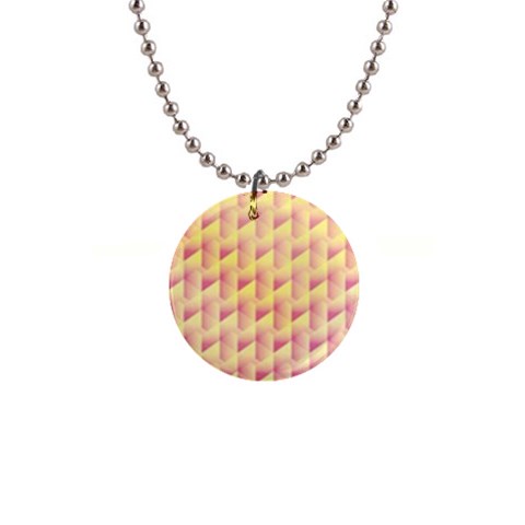 Geometric Pink & Yellow  Button Necklace from ArtsNow.com Front