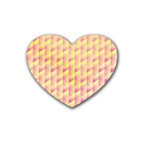 Geometric Pink & Yellow  Drink Coasters (Heart) from ArtsNow.com Front