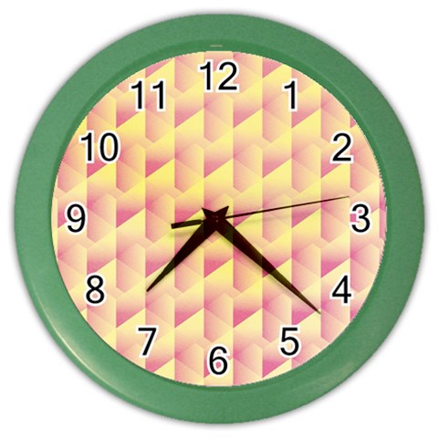 Geometric Pink & Yellow  Wall Clock (Color) from ArtsNow.com Front