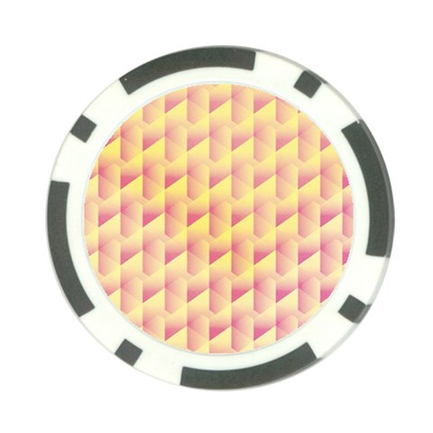 Geometric Pink & Yellow  Poker Chip from ArtsNow.com Front