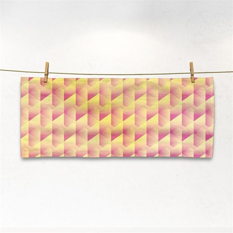 Geometric Pink & Yellow  Hand Towel from ArtsNow.com Front