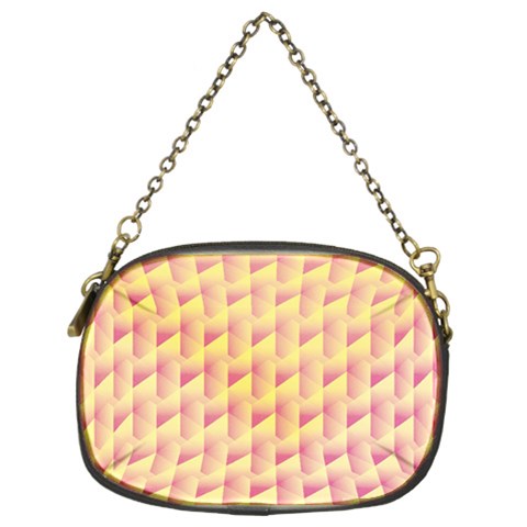 Geometric Pink & Yellow  Chain Purse (Two Sided)  from ArtsNow.com Front