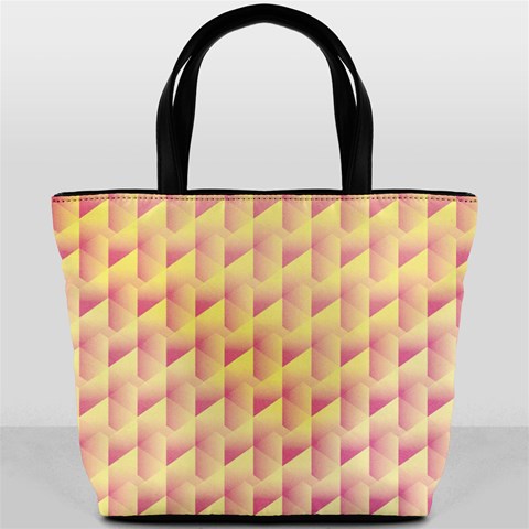 Geometric Pink & Yellow  Bucket Handbag from ArtsNow.com Front