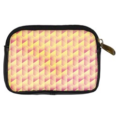 Geometric Pink & Yellow  Digital Camera Leather Case from ArtsNow.com Back