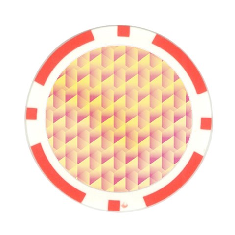 Geometric Pink & Yellow  Poker Chip (10 Pack) from ArtsNow.com Front