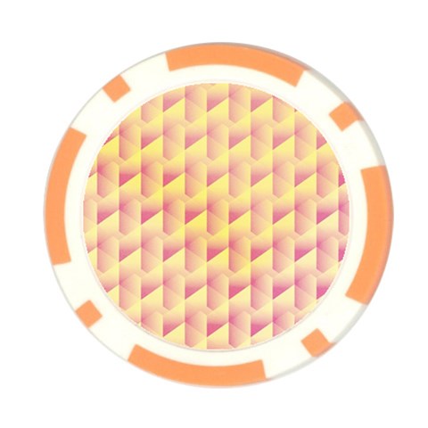 Geometric Pink & Yellow  Poker Chip (10 Pack) from ArtsNow.com Front