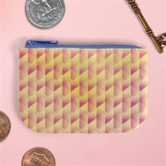 Geometric Pink & Yellow  Coin Change Purse from ArtsNow.com Front