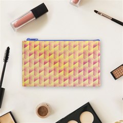 Geometric Pink & Yellow  Cosmetic Bag (Small) from ArtsNow.com Front