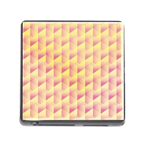 Geometric Pink & Yellow  Memory Card Reader with Storage (Square) from ArtsNow.com Front