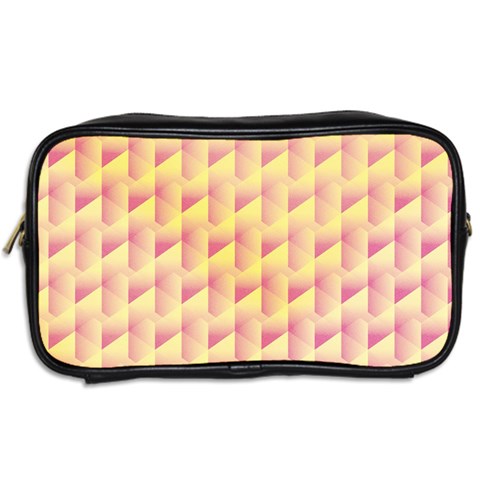 Geometric Pink & Yellow  Travel Toiletry Bag (Two Sides) from ArtsNow.com Back