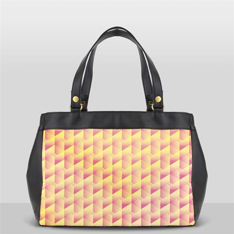 Geometric Pink & Yellow  Oversize Office Handbag (One Side) from ArtsNow.com Front