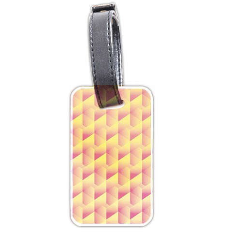 Geometric Pink & Yellow  Luggage Tag (Two Sides) from ArtsNow.com Front