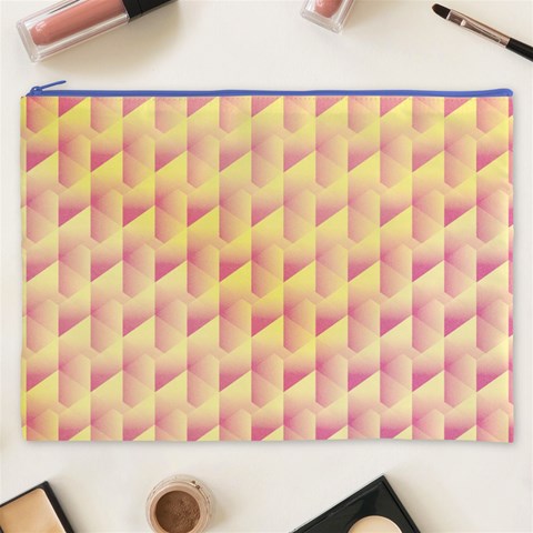 Geometric Pink & Yellow  Cosmetic Bag (XXXL) from ArtsNow.com Front