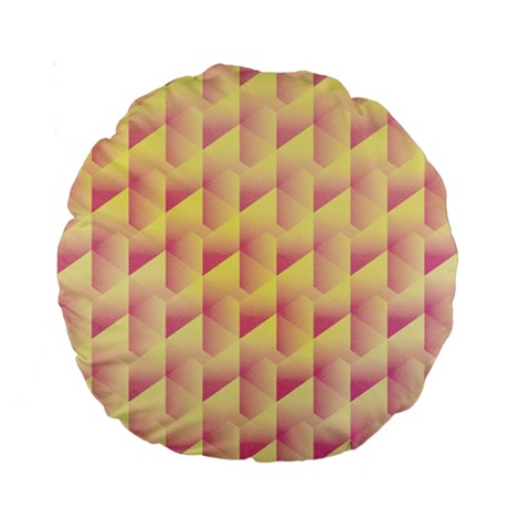 Geometric Pink & Yellow  15  Premium Round Cushion  from ArtsNow.com Front