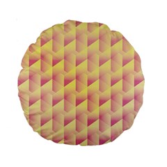 Geometric Pink & Yellow  15  Premium Round Cushion  from ArtsNow.com Front