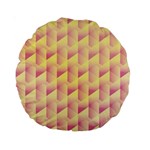 Geometric Pink & Yellow  15  Premium Round Cushion 