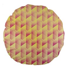 Geometric Pink & Yellow  18  Premium Round Cushion  from ArtsNow.com Front