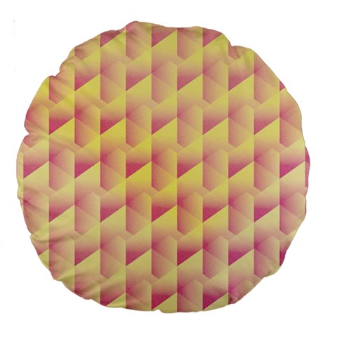 Geometric Pink & Yellow  18  Premium Round Cushion  from ArtsNow.com Back