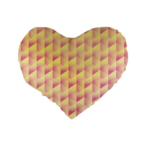 Geometric Pink & Yellow  16  Premium Heart Shape Cushion  from ArtsNow.com Back