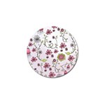 Pink whimsical flowers on pink Golf Ball Marker 4 Pack