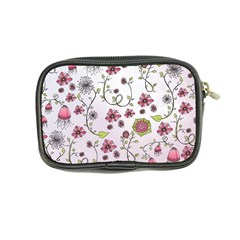 Pink whimsical flowers on pink Coin Purse from ArtsNow.com Back