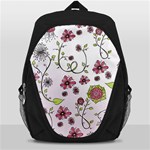 Pink whimsical flowers on pink Backpack Bag