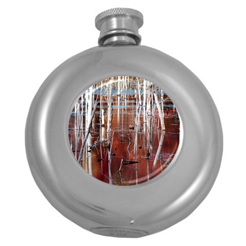 Automn Swamp Hip Flask (Round) from ArtsNow.com Front