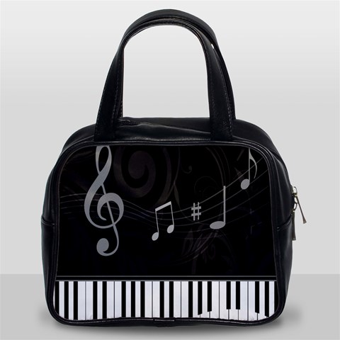 Whimsical Piano keys and music notes Classic Handbag (Two Sides) from ArtsNow.com Front