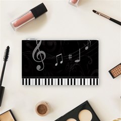 Whimsical Piano keys and music notes Cosmetic Bag (Small) from ArtsNow.com Front