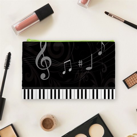 Whimsical Piano keys and music notes Cosmetic Bag (Medium) from ArtsNow.com Front