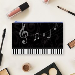 Whimsical Piano keys and music notes Cosmetic Bag (Medium) from ArtsNow.com Front