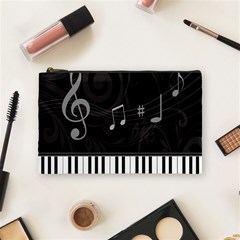 Whimsical Piano keys and music notes Cosmetic Bag (Medium) from ArtsNow.com Front