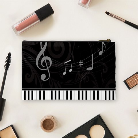 Whimsical Piano keys and music notes Cosmetic Bag (Medium) from ArtsNow.com Back