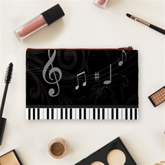 Whimsical Piano keys and music notes Cosmetic Bag (Medium) from ArtsNow.com Back