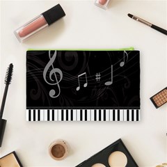 Whimsical Piano keys and music notes Cosmetic Bag (Medium) from ArtsNow.com Back