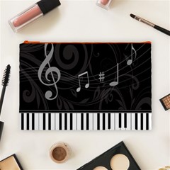 Whimsical Piano keys and music notes Cosmetic Bag (Large) from ArtsNow.com Front