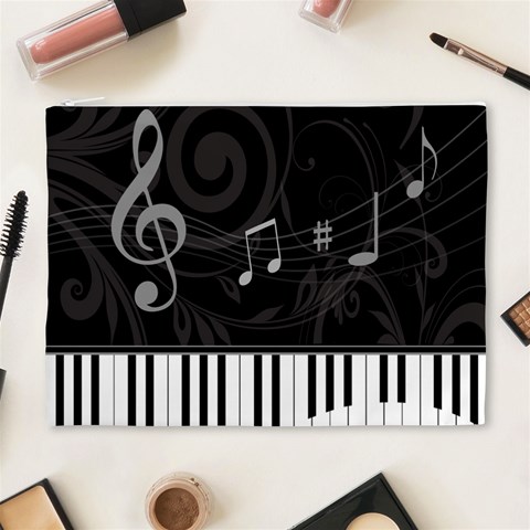 Whimsical Piano keys and music notes Cosmetic Bag (XL) from ArtsNow.com Front