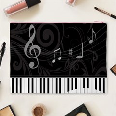 Whimsical Piano keys and music notes Cosmetic Bag (XL) from ArtsNow.com Back