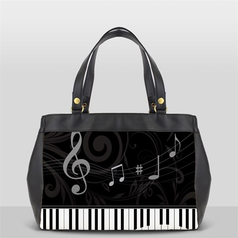 Whimsical Piano keys and music notes Oversize Office Handbag (One Side) from ArtsNow.com Front