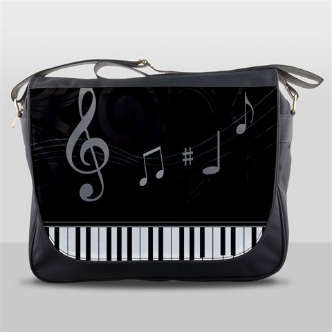 Whimsical Piano keys and music notes Messenger Bag from ArtsNow.com Front