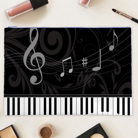 Whimsical Piano keys and music notes Cosmetic Bag (XXL) from ArtsNow.com Front