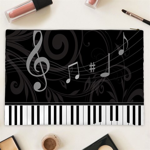 Whimsical Piano keys and music notes Cosmetic Bag (XXL) from ArtsNow.com Back