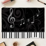 Whimsical Piano keys and music notes Cosmetic Bag (XXXL)