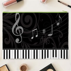 Whimsical Piano keys and music notes Cosmetic Bag (XXXL) from ArtsNow.com Back