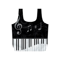 Whimsical Piano keys and music notes Full Print Recycle Bag (S) from ArtsNow.com Front